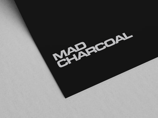 Mad Charcoal White Decal Sticker 6 Inch