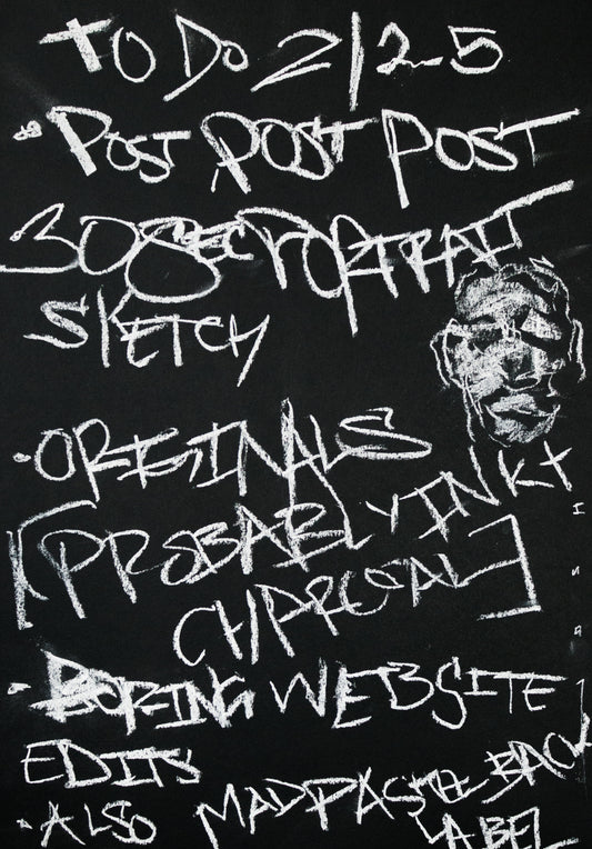 Josh Hernandez’s Daily To-Do List – Original Chalk on Black Paper