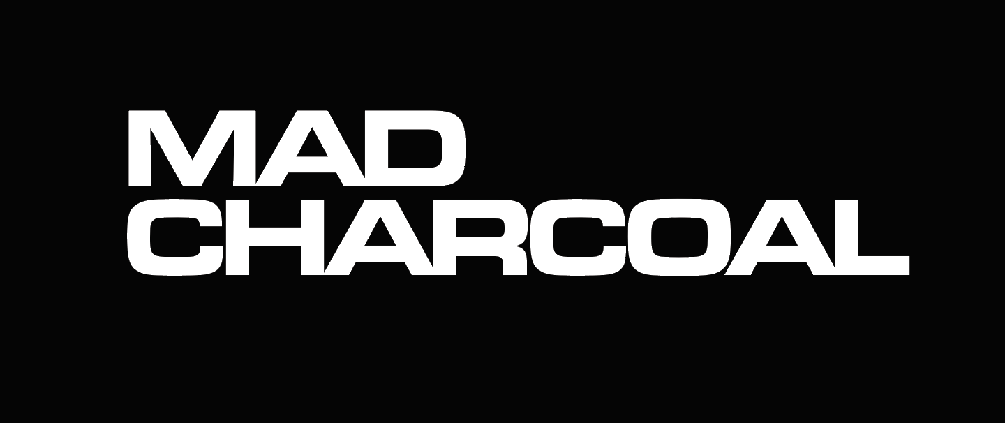 Mad Charcoal White Decal Sticker 6 Inch